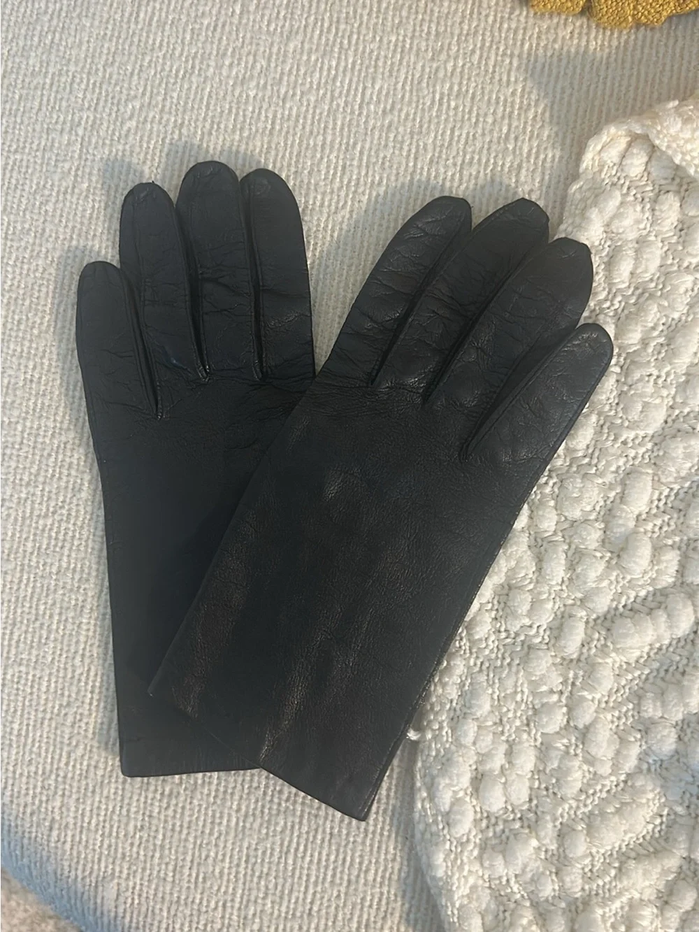 Made in Italy Black Leather Gloves 7.5